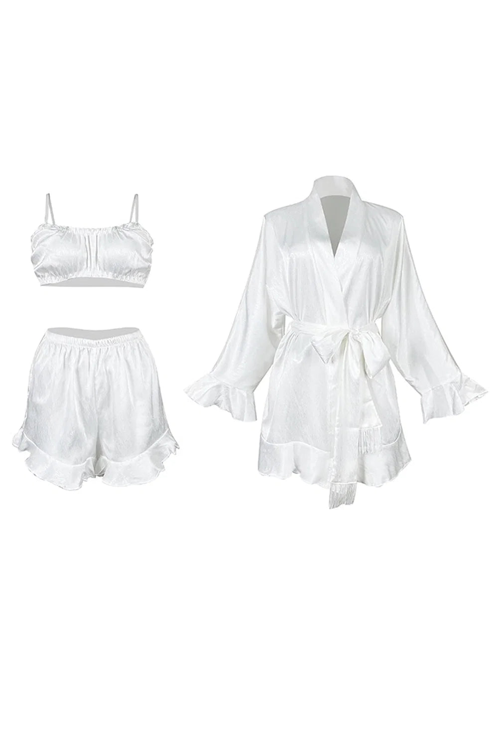 Conjunto de pijama de satén de 3 piezas - Angie